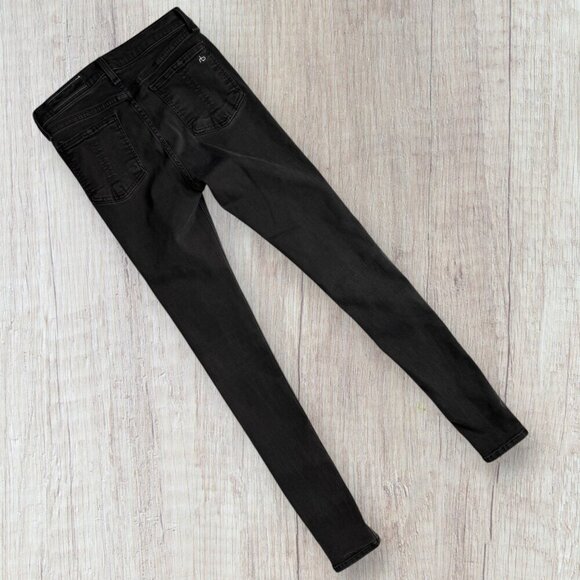 RAG & BONE Faded Black High Rise Ankle Skinny Stretch Denim Jeans 28 - Picture 7 of 8